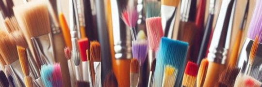 Viele bunte Pinsel.
